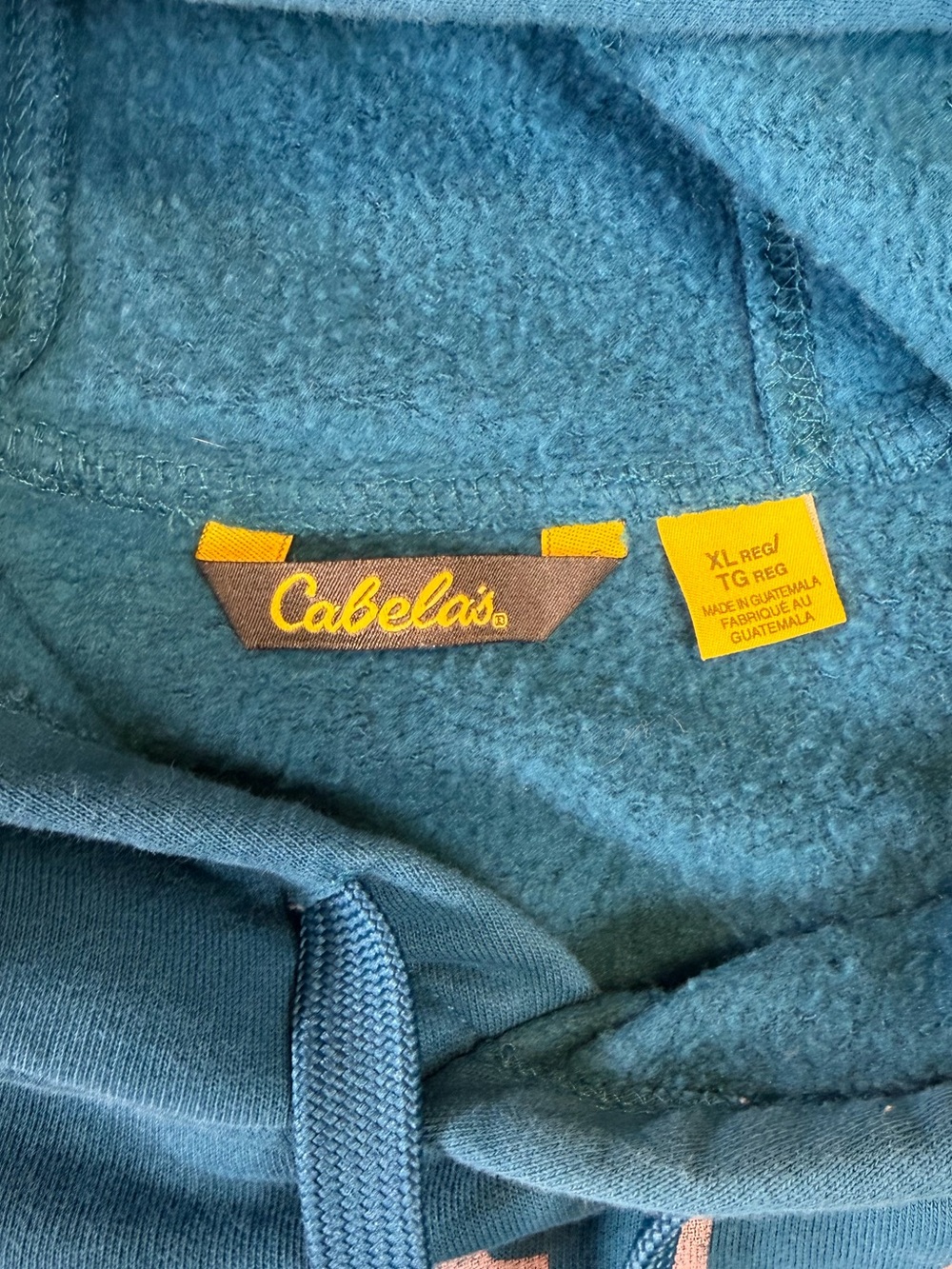 Cabelas Hoodie Mens XL Blue Logo Cotton The Great Outdoors Hunting Sweatshirt - Picture 3 of 6